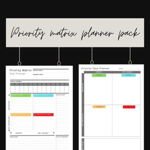 Daily Tasks, To do list, Priority Matrix, Time management Template, Productivity Planner, Daily Planner, Printable Template