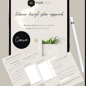 Interior Design Plan Approval Template/ Interior design Business/ Plan approval template/ Editable Template/Canva Template/ Instant Download