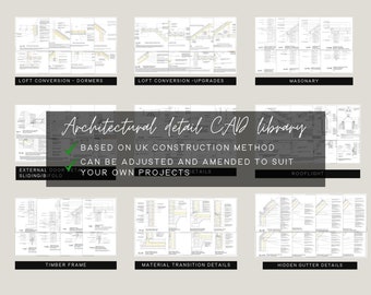 Detail CAD Library/Architecture/Interior Design/Construction/2D/CAD Bundle/Construction Details/Architecture Resources/Instant Download