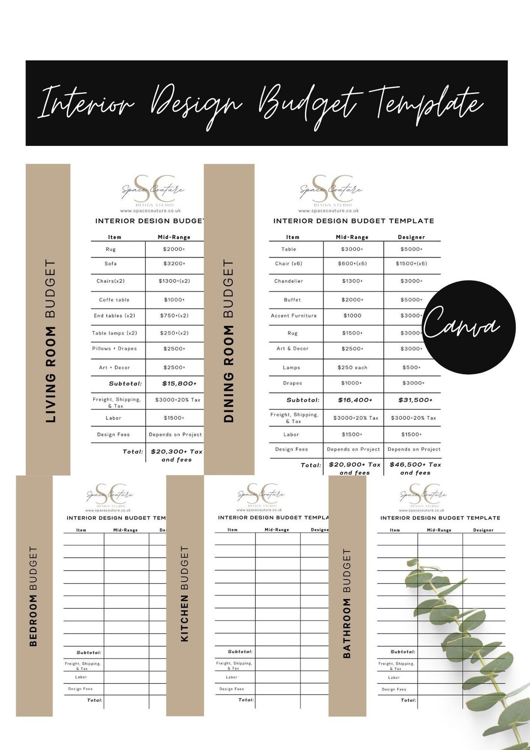 Budget Template/interior Design/architecture/budget Planning/interior Budget Template/interior Design/architecture/budget Planning/interior