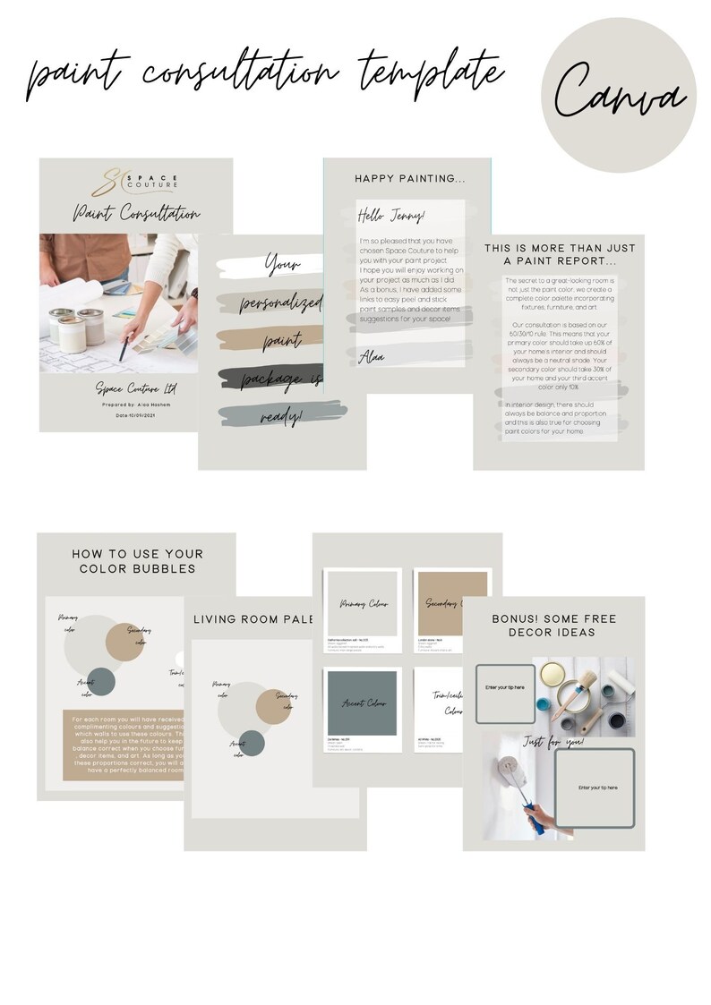 Paint Color Consultationtemplate for Interior Designers, Paint Colour ...