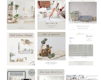 Interior Design Business Start Up Packet, Canva template, Interior Design template, Interior Designer Bundle, Online Interior Design