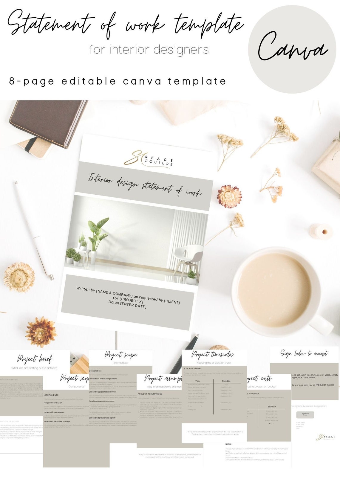 Interior Design Statement of Work |CANVA | Statement of Work Design ...