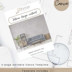 Interior Design Service Contract / Editable Contract/ Canva Template/ Business Branding/ Start Your Own Design Business