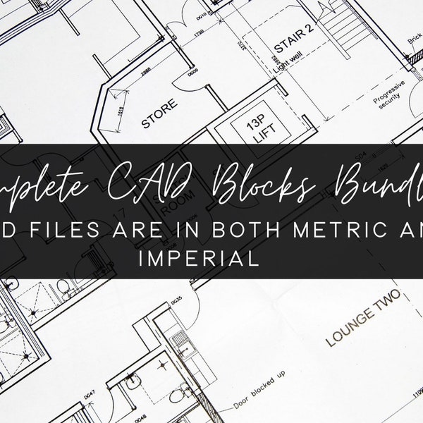 Set completo di blocchi CAD/Pacchetto CAD professionale/Design di interni/Architettura/AutoCad/Pianificazione dello spazio/Imperiale/metrico/Drafting