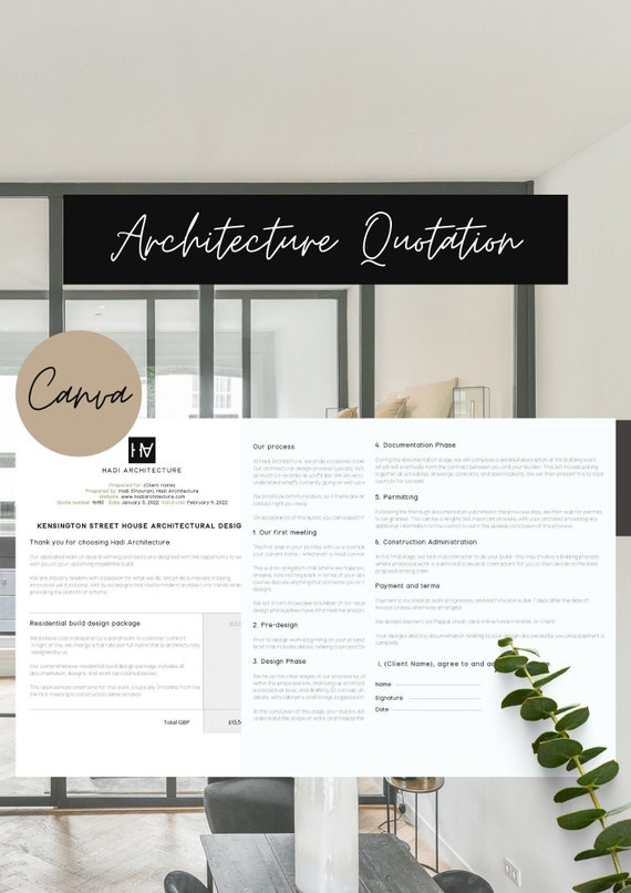 Quotation Template/interior Design/ Architecture/ Business Etsy