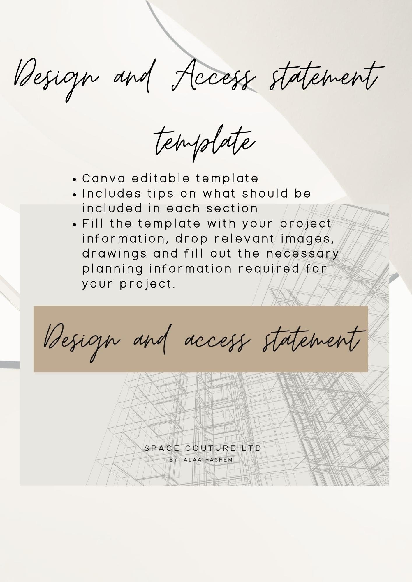 Design and Access Statement Template/ Design Statement/architect