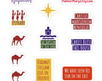 Epiphany Sticker Pack: Religious Feasts Sticker Sheet Three Kings Baptism of Our Lord Bible Verses. Catholic Christmas Planner Sticker Sheet