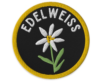 Edelweiss Patch: Embroidered Alpine Flower Iron-On Applique