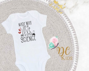 Pregnancy Announcement Onesie. Made with a Lot love and Little Science