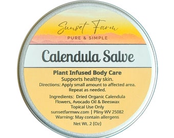 Calendula Salve Herbal Balm Skin Body Care Ointment 2 oz