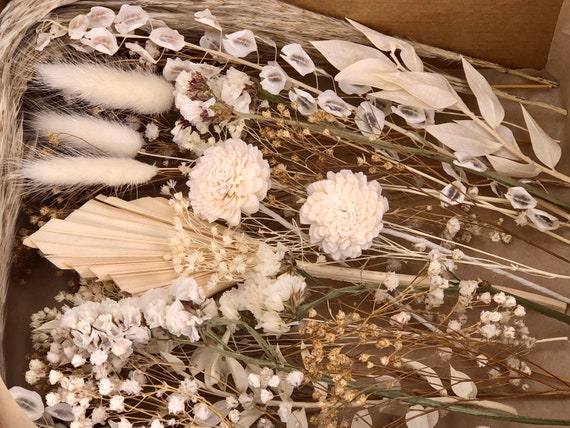 DYI Boho Dried Flower Craft Box,cake Decor, Table Decor, Wedding