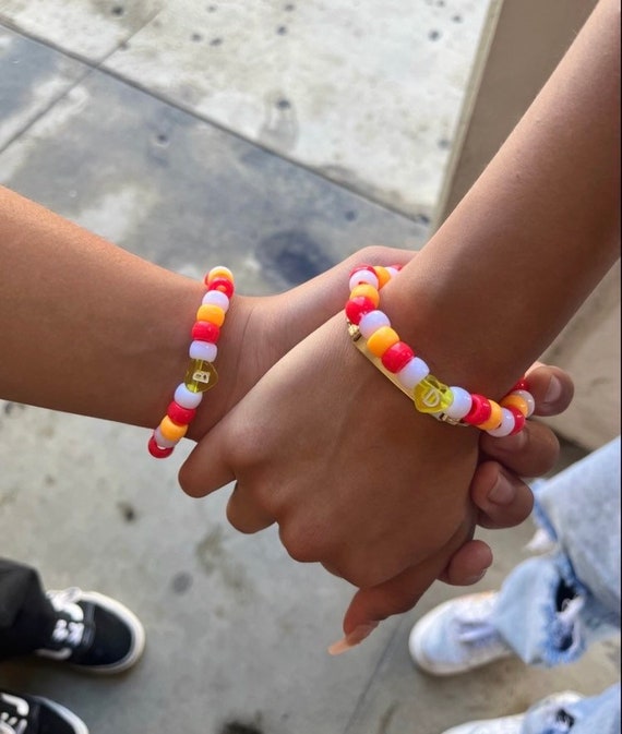 Matching Custom Couples friendship Bracelets Set Glow in the Dark Hearts Etsy