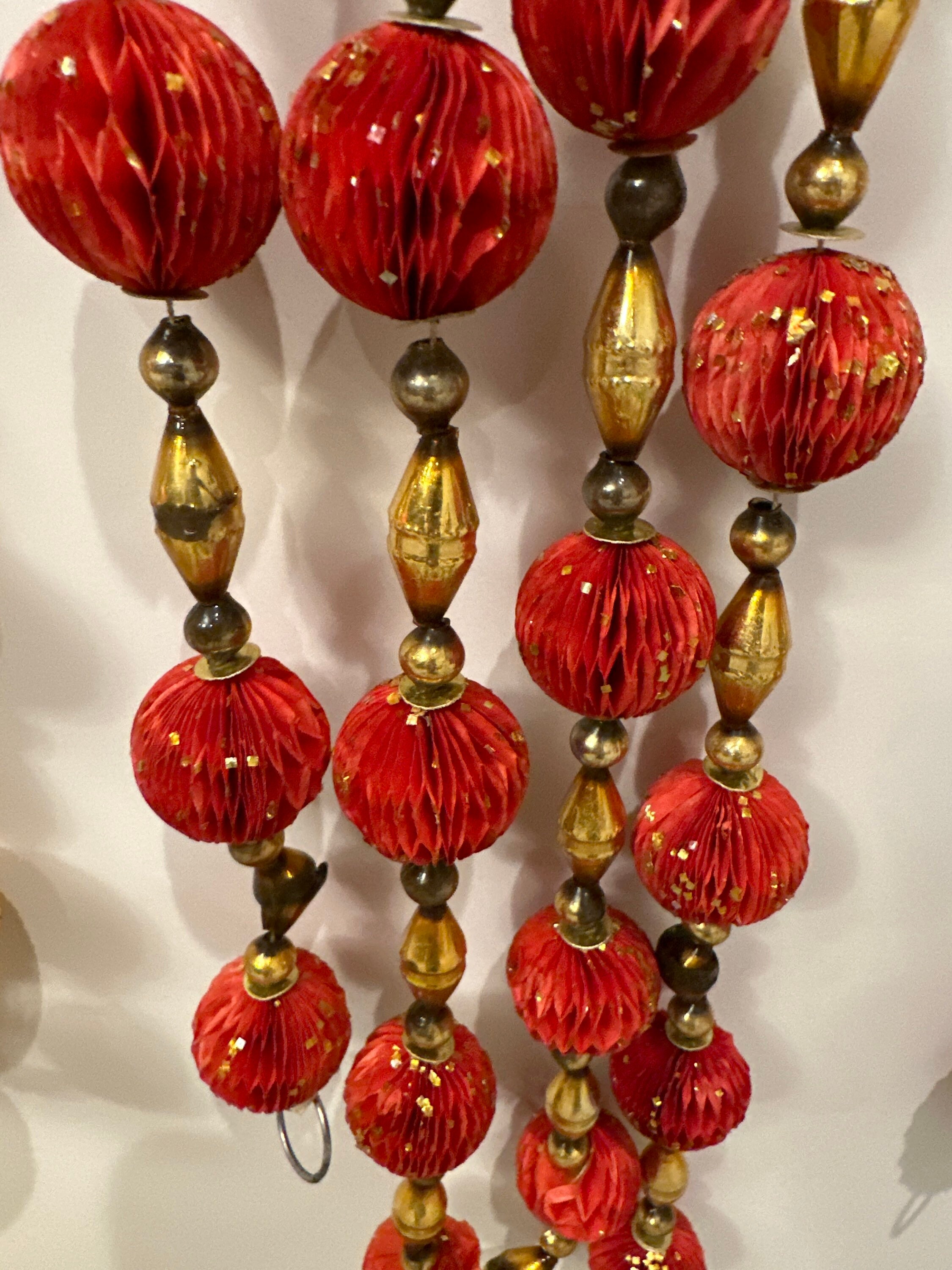 Vintage Garland Glass Bead Garland White or Red With Etsy