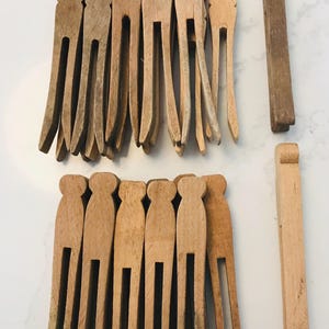 Vintage Clothespins Round Head Spring Flat Rogers Clean Grip Laundry ...