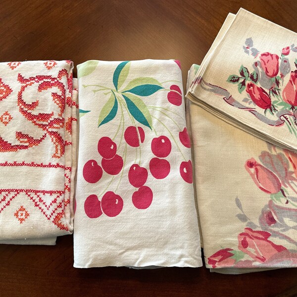 Vintage Tablecloths Etsy