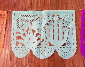 Vintage Papel Picado Banner: Mexican Fiesta Decor, 16 ft