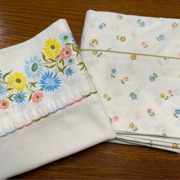 Vintage Warmsutta pillowcase set mini flower block print ultracale standard size Grants home single case