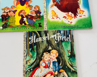 Vintage Little Golden Book Walt Disney Snow White Little Red Hen Hansel and Gretel children’s books