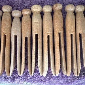 Vintage Clothespins Round Head Spring Flat Rogers Clean Grip Laundry ...