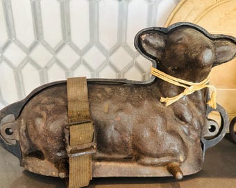 Vintage Lamb mold Easter chocolate cake cast metal