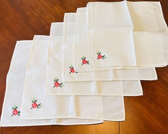 Vintage napkin sets cotton cross stitch set 11