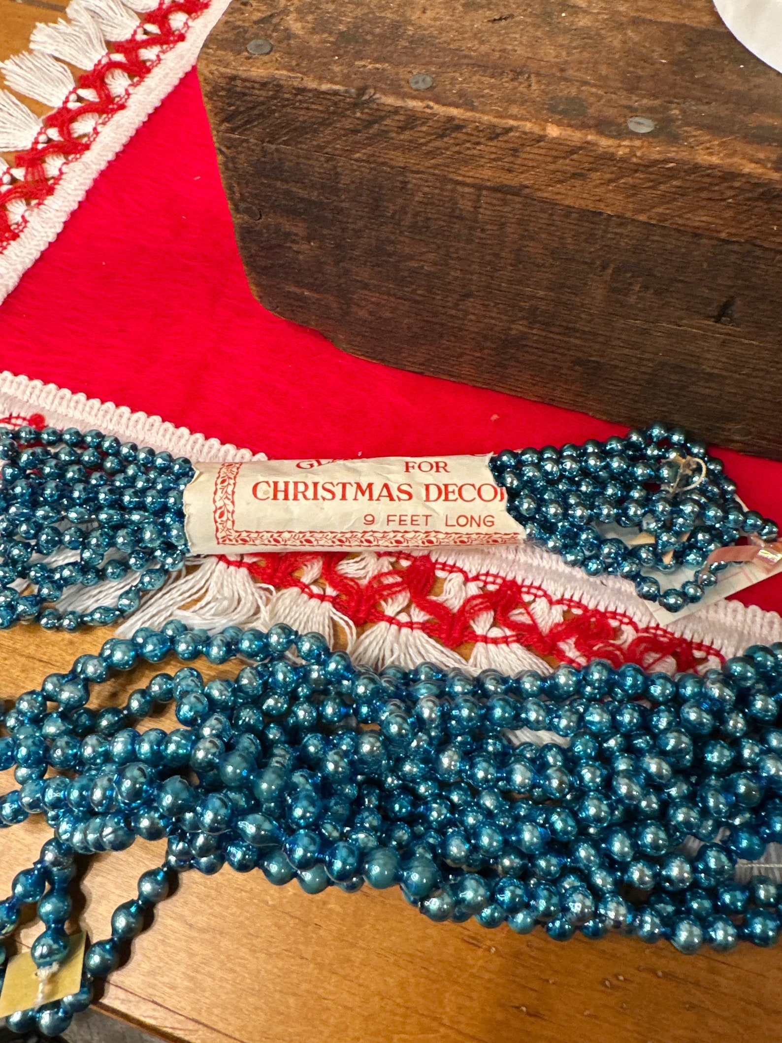 Vintage Glass Garland Mercury Bead Blue Silvery Blue 6.2 Etsy