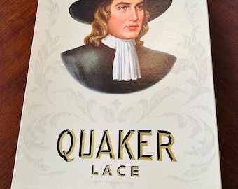 Vintage Quaker Lace tablecloth 54x72  NOS NIB NWT ivory with pink