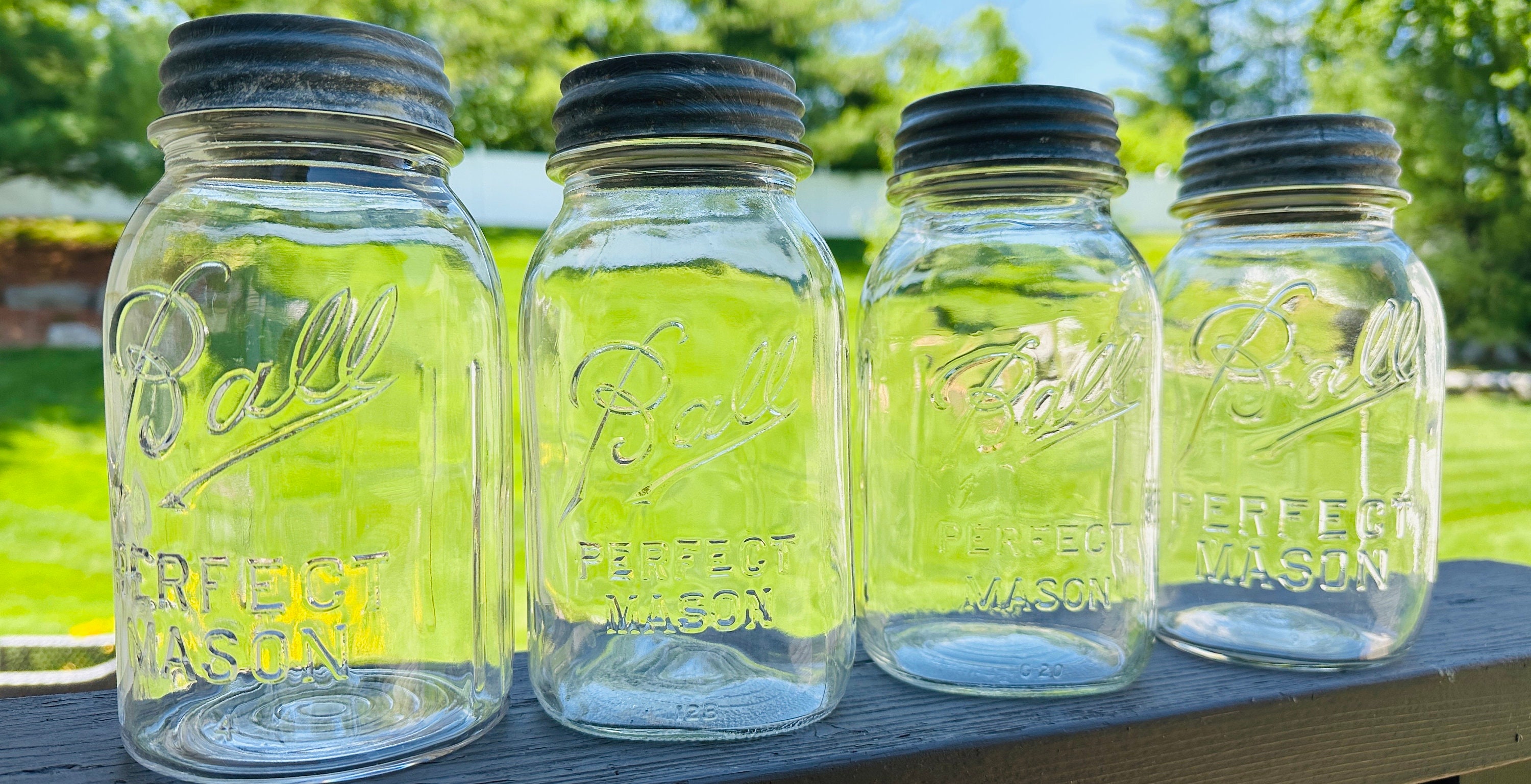 Ball Perfect Mason Jar With Ribs Antique - Etsy