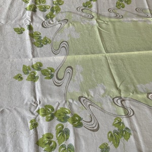Vintage tablecloths jadeite green & colorful stripe rectangle