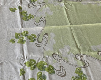 Vintage tablecloths jadeite green & colorful stripe rectangle