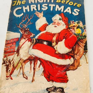 Vintage The night before Christmas book 1939 & 1941 xl oversized full color