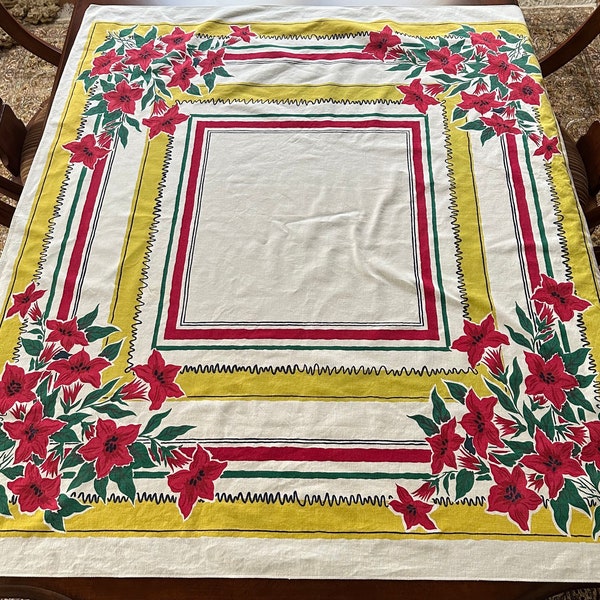 Vintage tablecloths floral fruit square rectangular