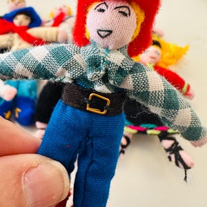 Handmade Peruvian Guatemalan figures dolls set 10 mini cowboy cowgirl nurse and more