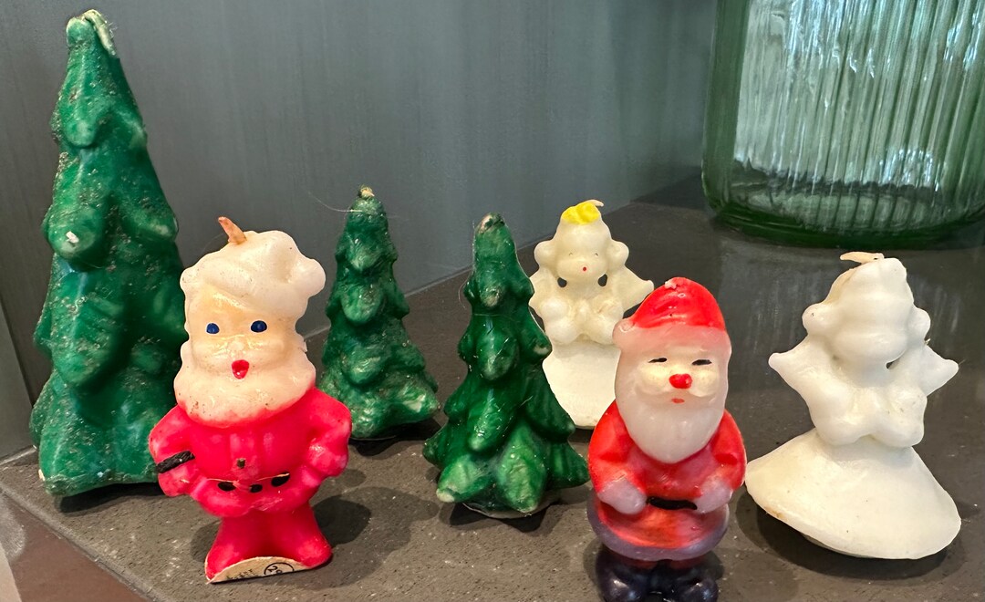 Vintage Gurley Christmas Tree Candles Angels Santas Etsy
