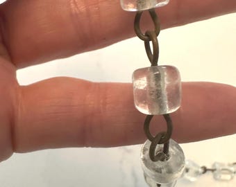Vintage clear glass garland from old chandelier