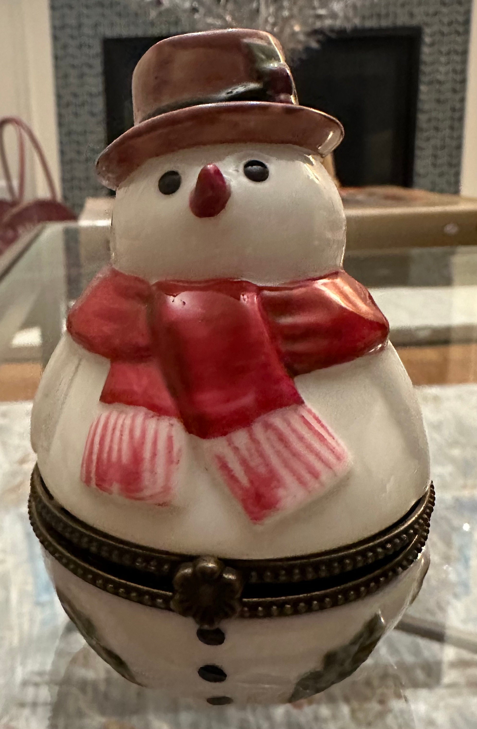 【激安大特価！】 & Villeroy Boch Box Trinket Hinged Porcelain Snowman 工芸品