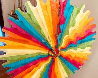 Vintage Beistle Art Tissue Fan: 25" or 18" Party Decor Hanging
