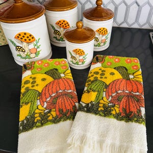 シアーズマッシュルームキャニスターセット Vintage Ceramic 3 Piece