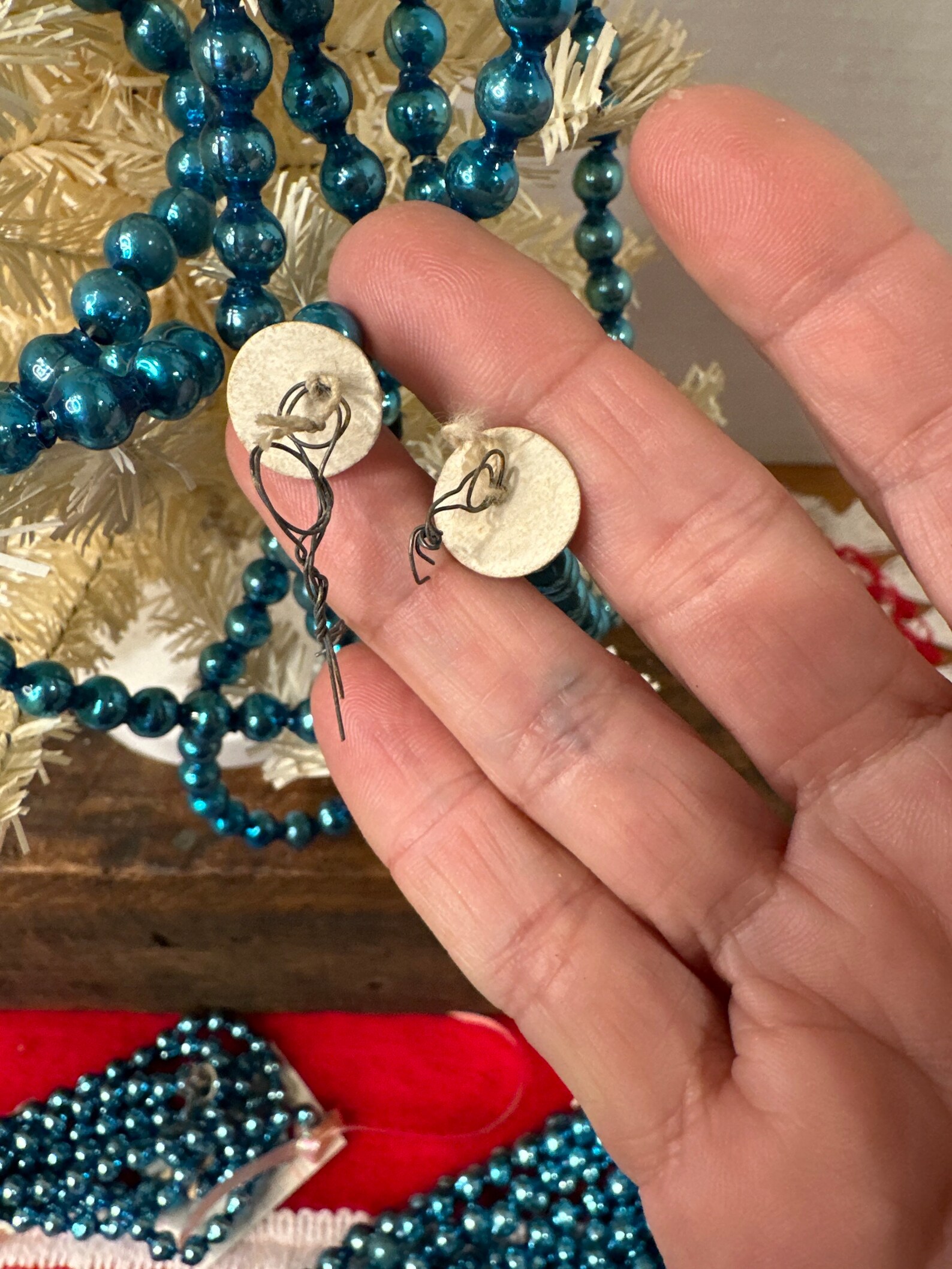 Vintage Glass Garland Mercury Bead Blue Silvery Blue 6.2 Etsy