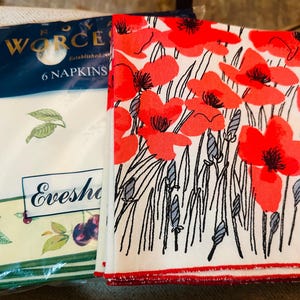 Vintage Vera Neumann napkins or NOS NIP Royal Worcester England Dinner napkins fruit print bild 3
