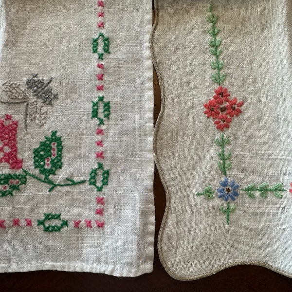 Vintage cloth napkin sets linen cotton set 8