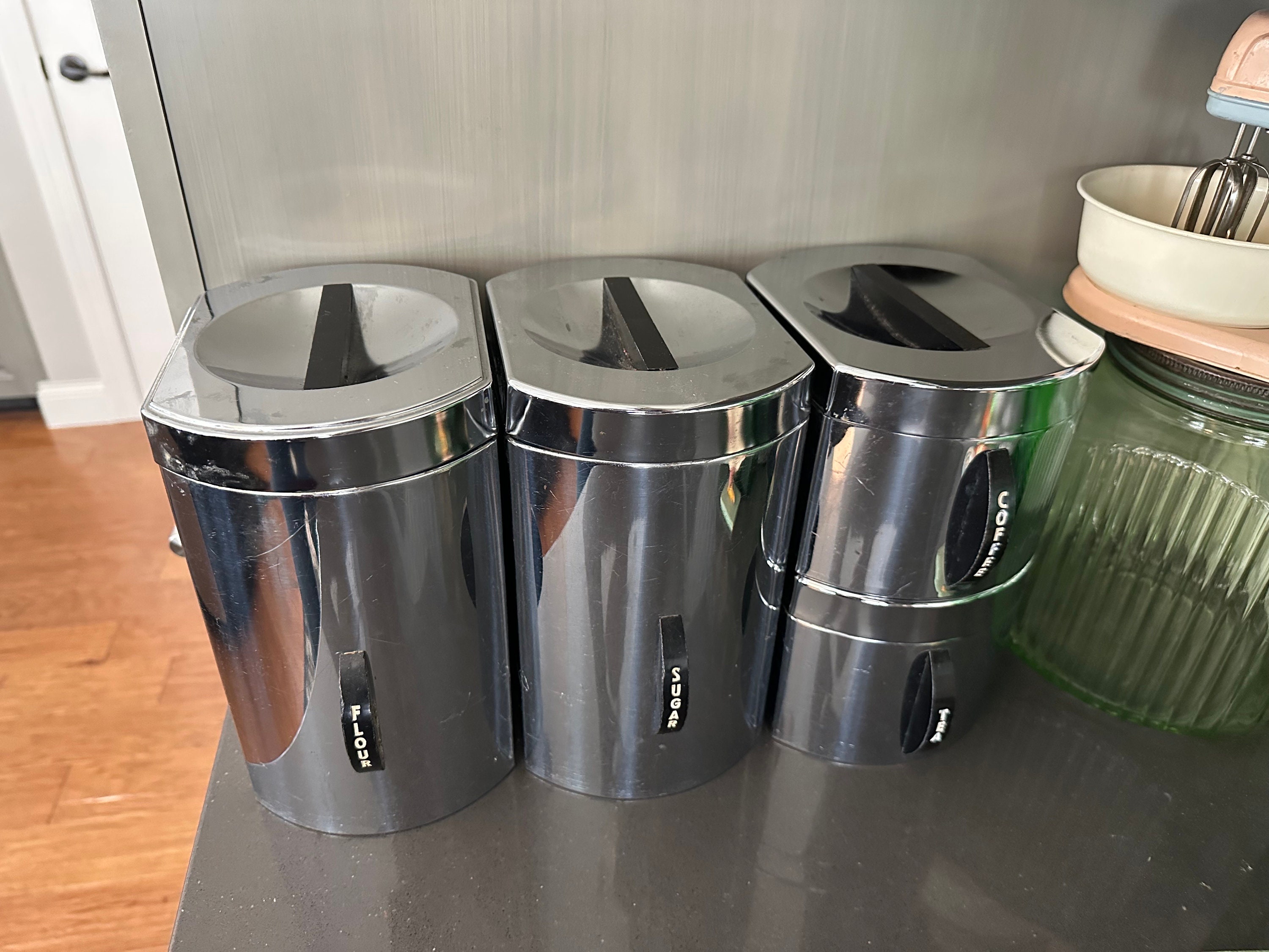 Silver Tea Coffee Sugar Canisters Silver Tea Coffee Sugar