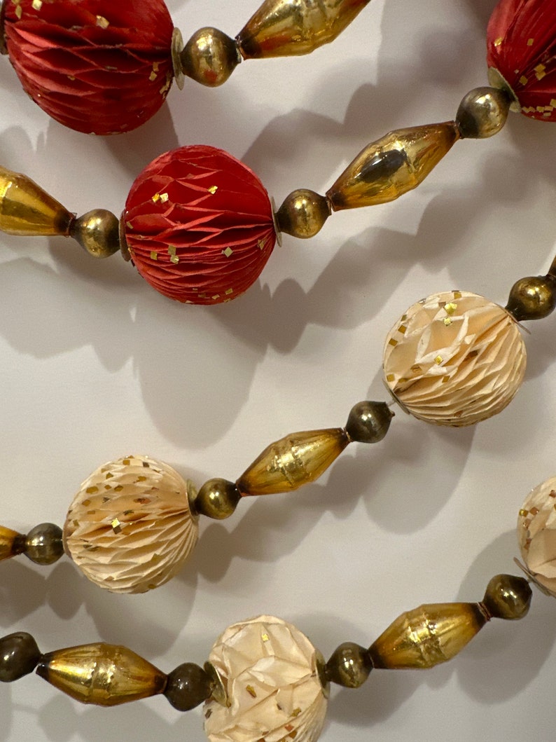 Vintage Garland Glass Bead Garland White or Red With Etsy