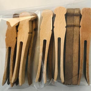Vintage Clothespins Round Head Spring Flat Rogers Clean Grip Laundry ...