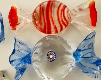 Vintage Murano glass wrapped candy pieces display novelties decor