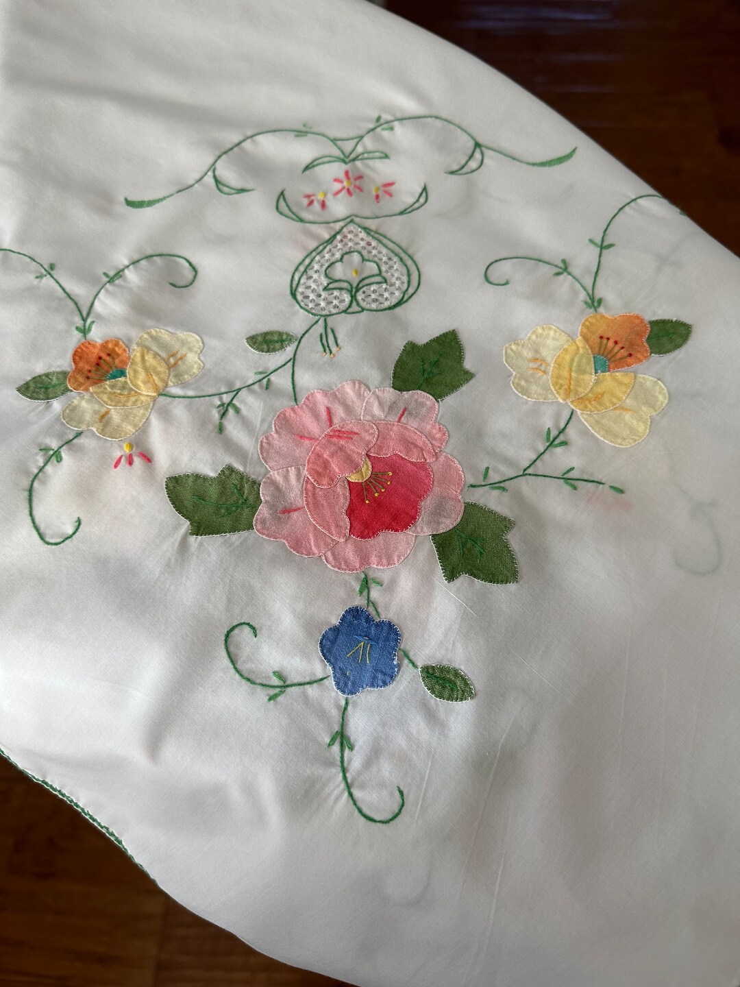 Aperturee Retro Floral Pattern Rectangle Tablecloth For Home