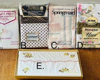 Vintage Stevens Cannon Wondercale Springmaid pillowcases bedding bedroom full standard size NOS NIP