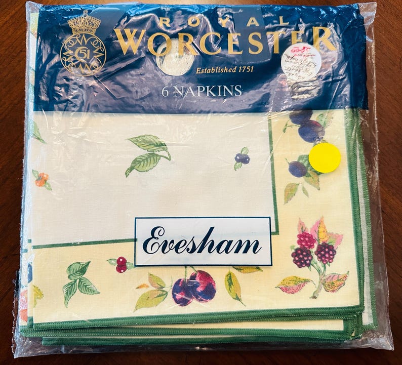 Vintage Vera Neumann napkins or NOS NIP Royal Worcester England Dinner napkins fruit print bild 4