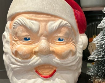 Empire Plastic Blow Mold Santa Claus Head Cookie Jar Christmas
